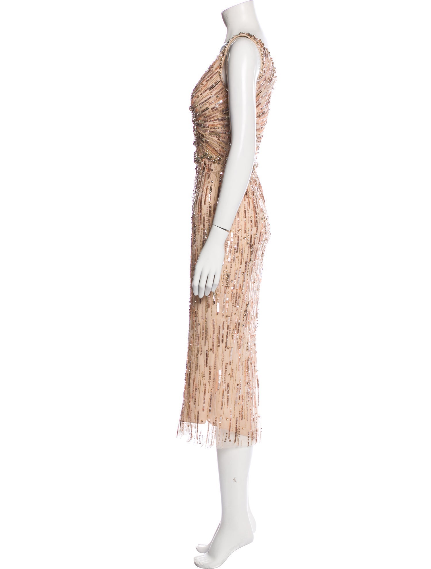 Jenny Packham V-Neck Midi Length Dress