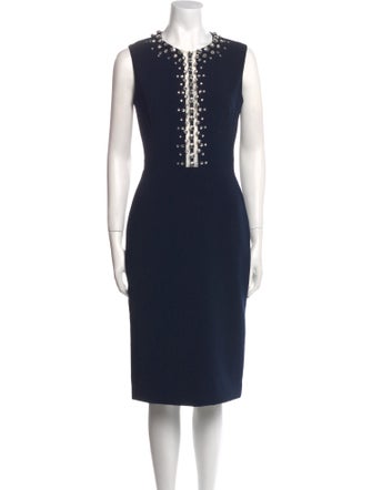 Jenny Packham Scoop Neck Midi Length Dress