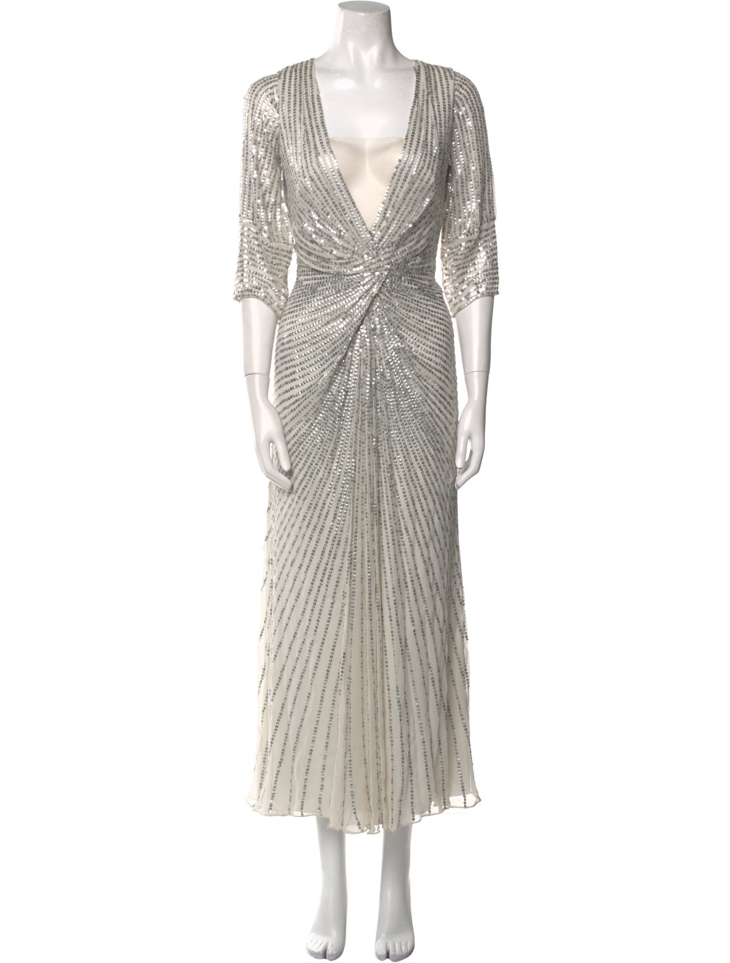 Jenny Packham V-Neck Long Dress