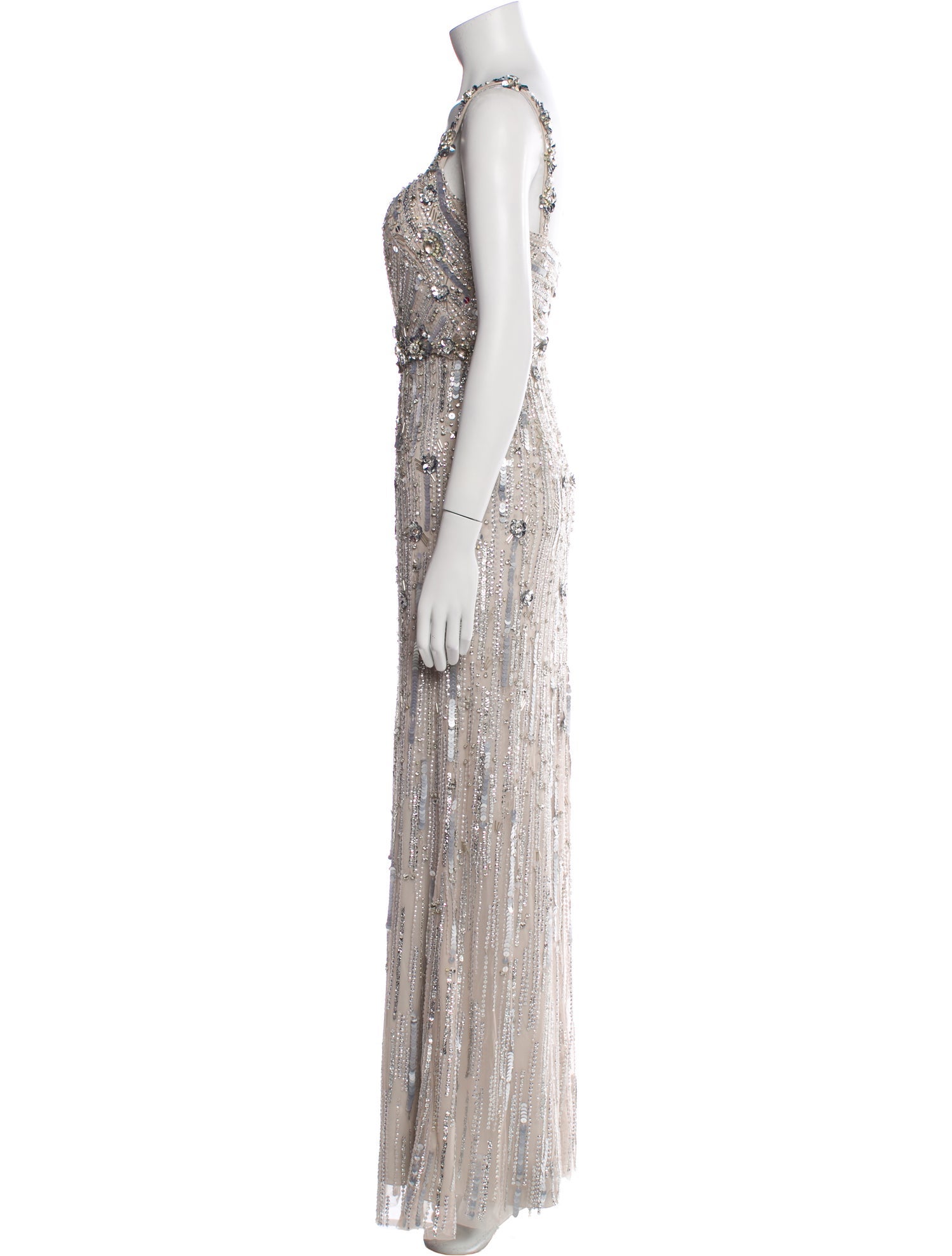 Jenny Packham Printed Long Dress w/ Tags