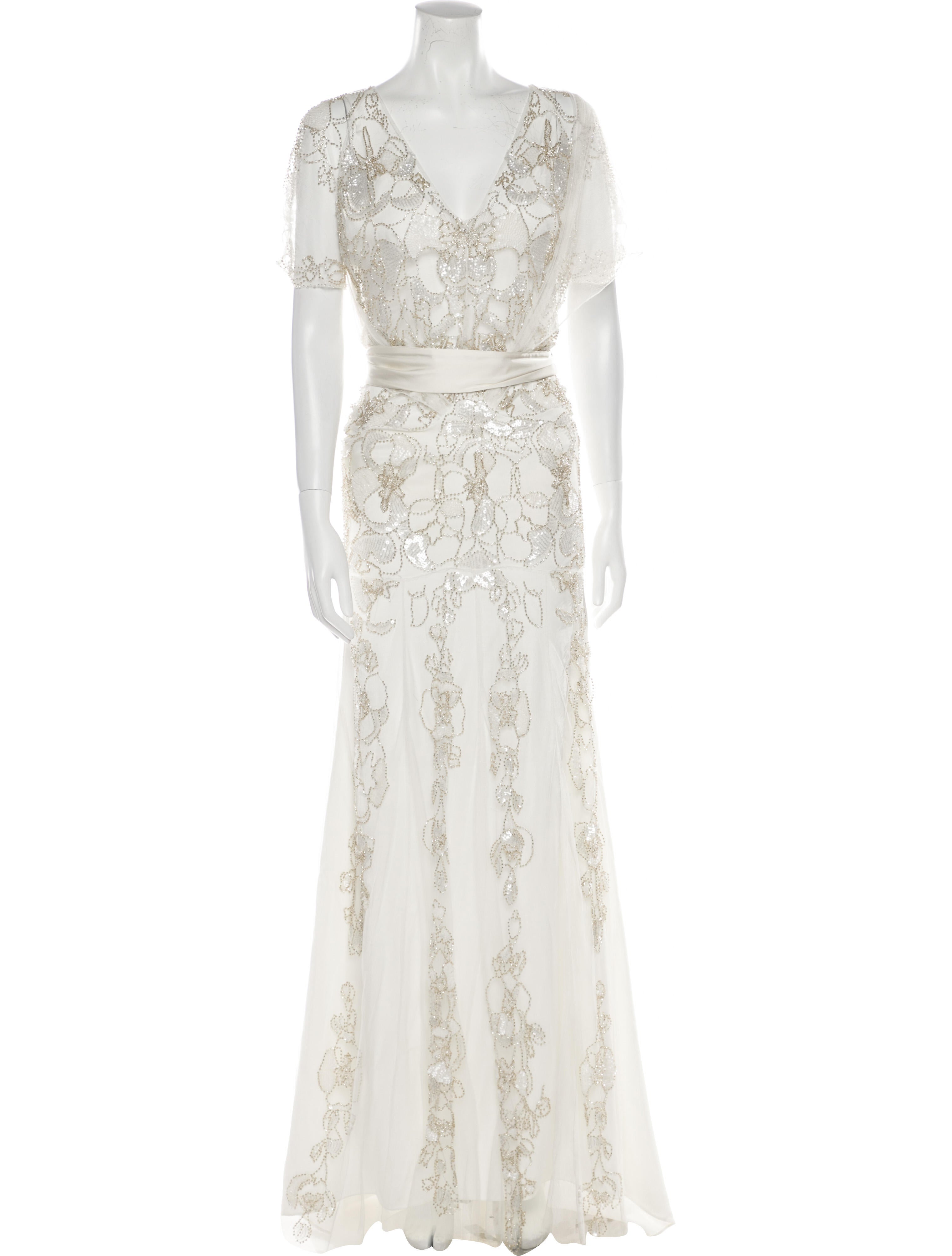 Jenny Packham Lace Pattern Long Dress
