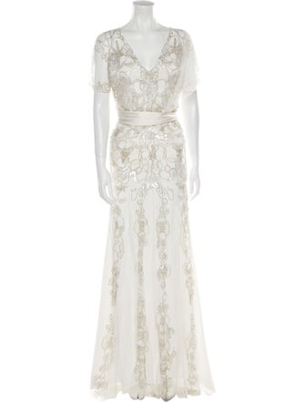 Jenny Packham Lace Pattern Long Dress