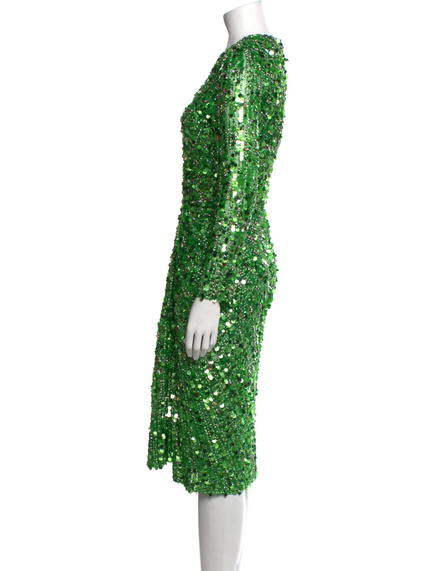 Jenny Packham V-Neck Knee-Length Dress w/ Tags