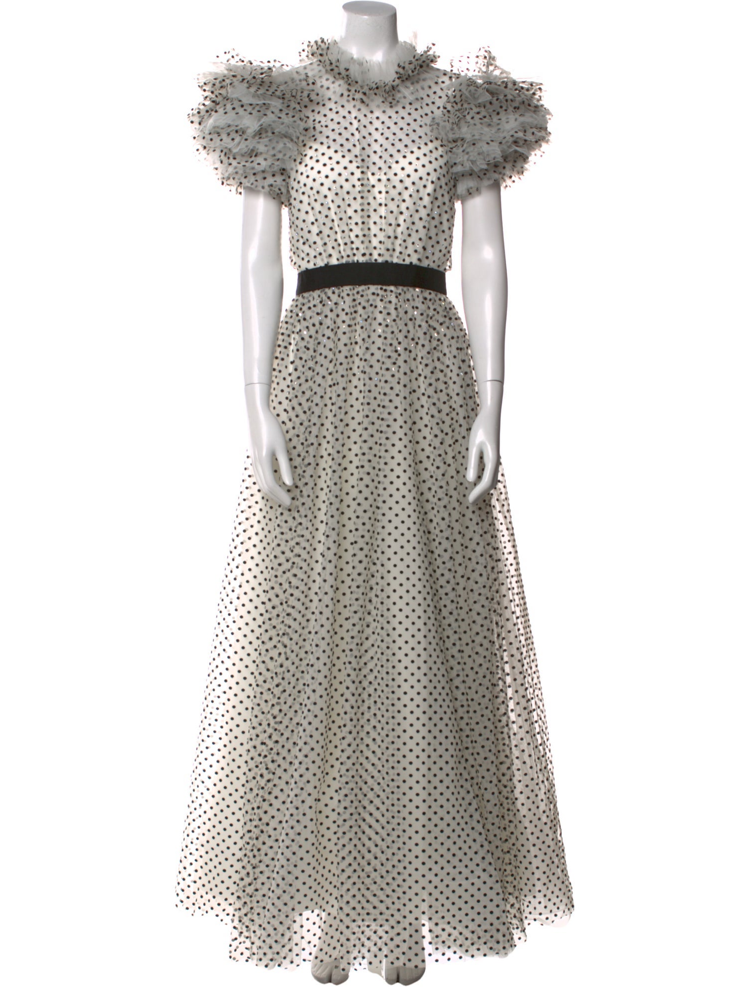 Jenny Packham Polka Dot Print Long Dress