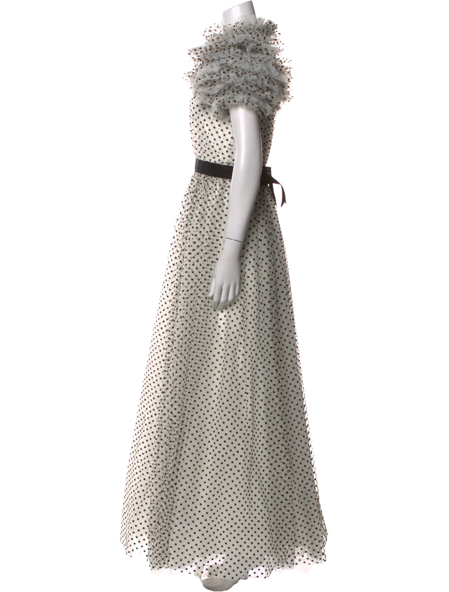 Jenny Packham Polka Dot Print Long Dress