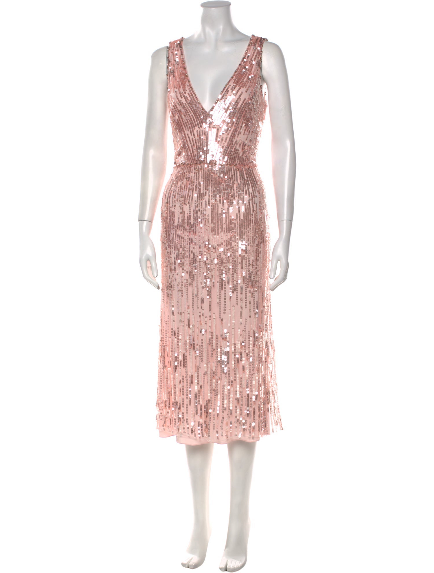 Jenny Packham V-Neck Midi Length Dress