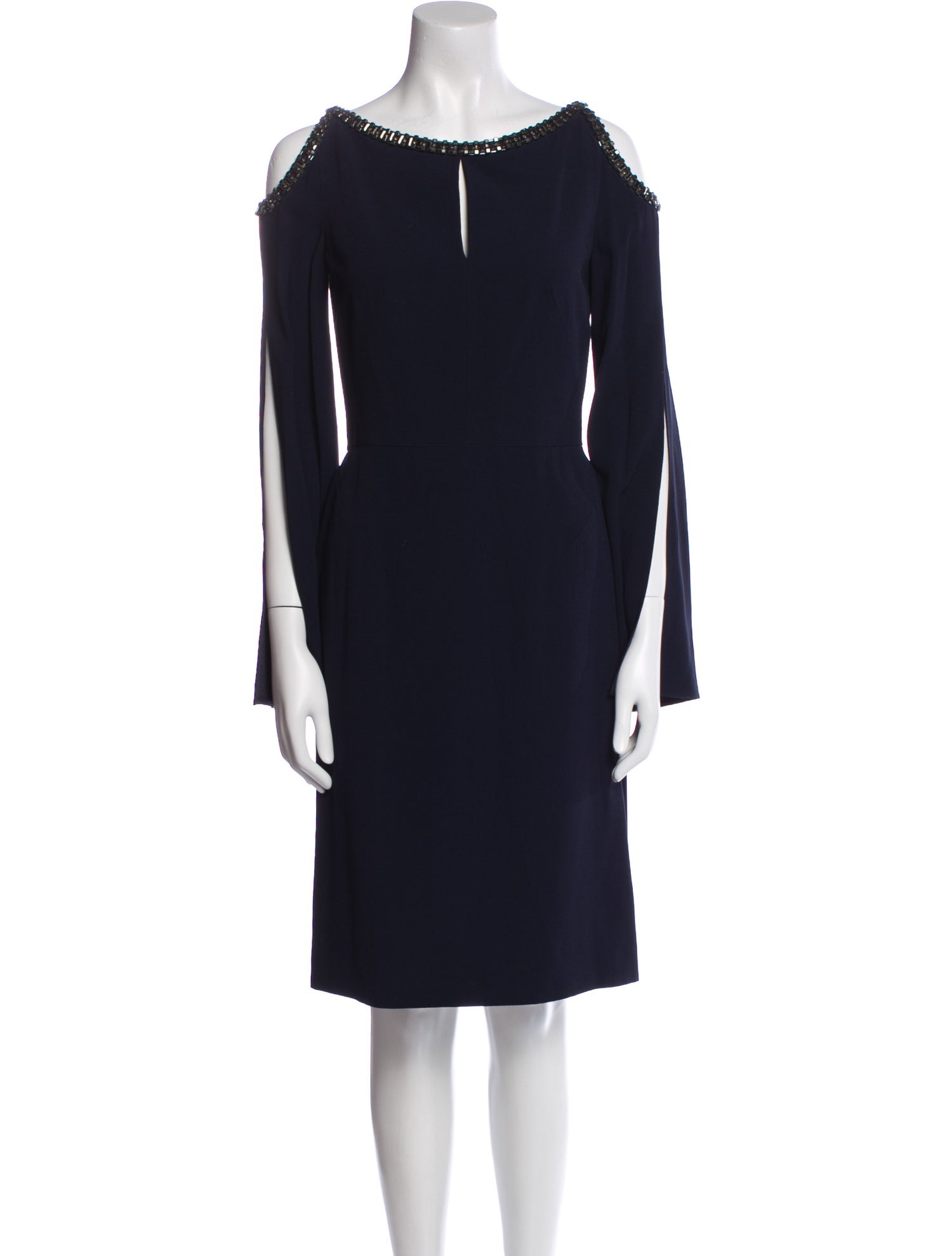 Jenny Packham Bateau Neckline Knee-Length Dress