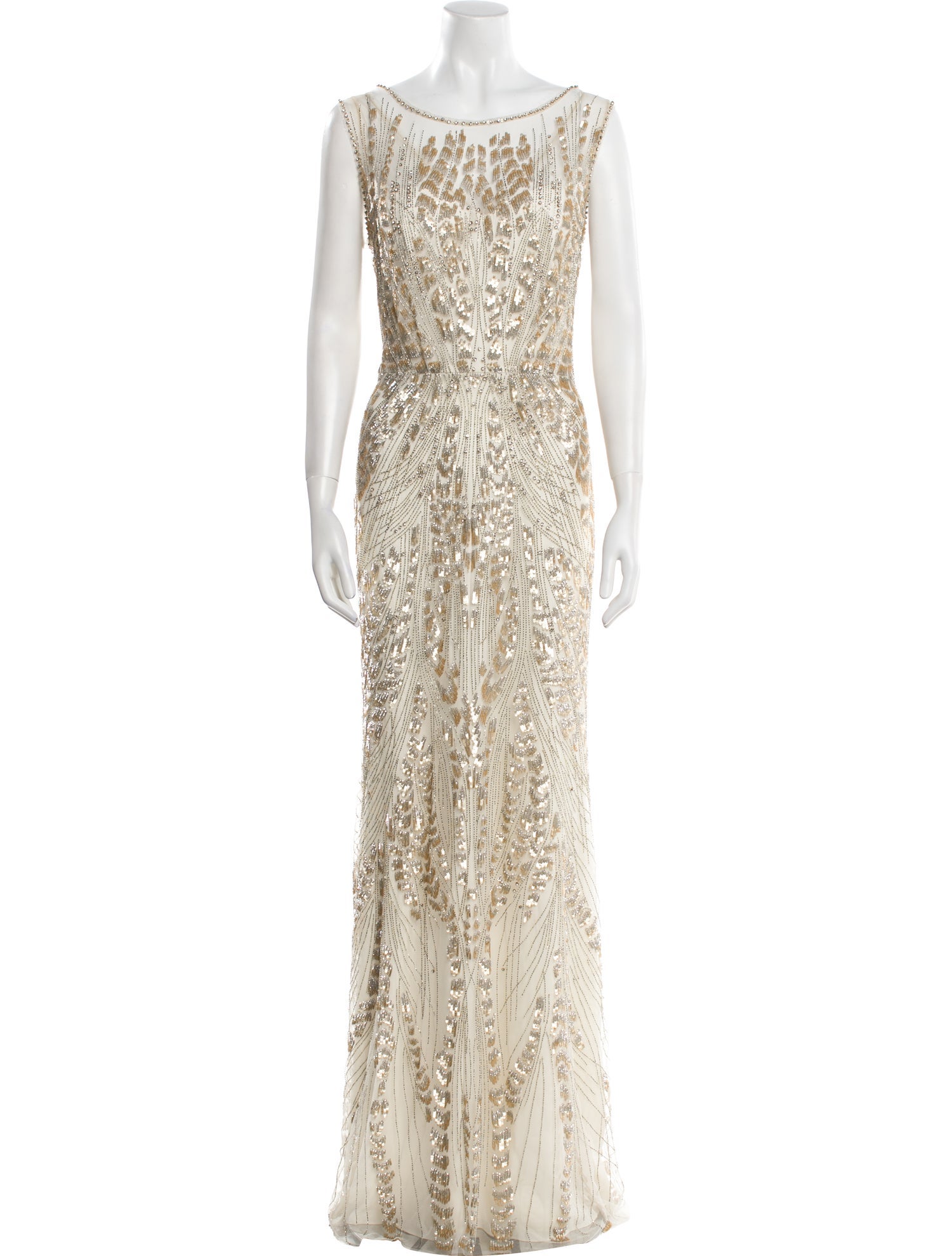 Jenny Packham Animal Print Long Dress