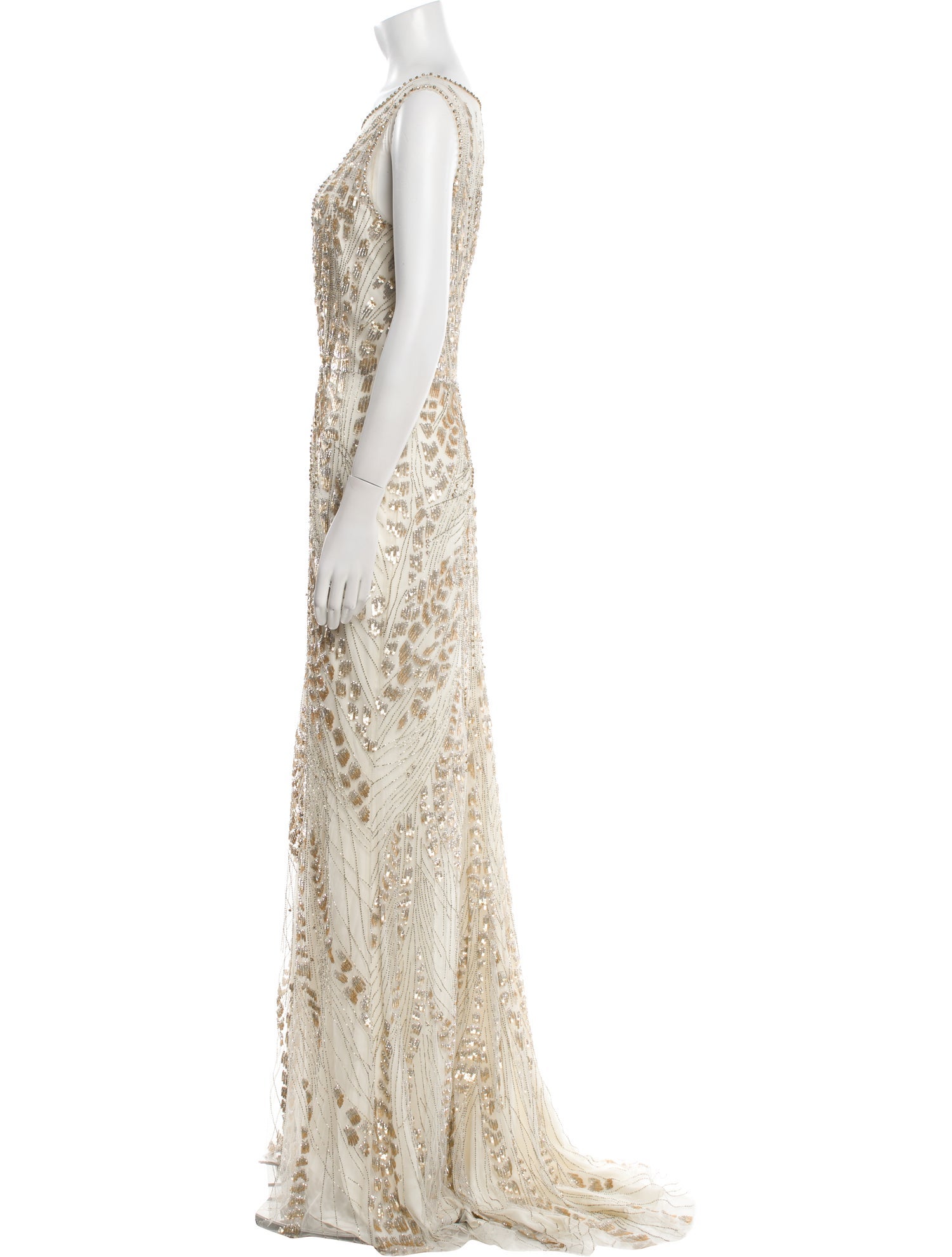 Jenny Packham Animal Print Long Dress