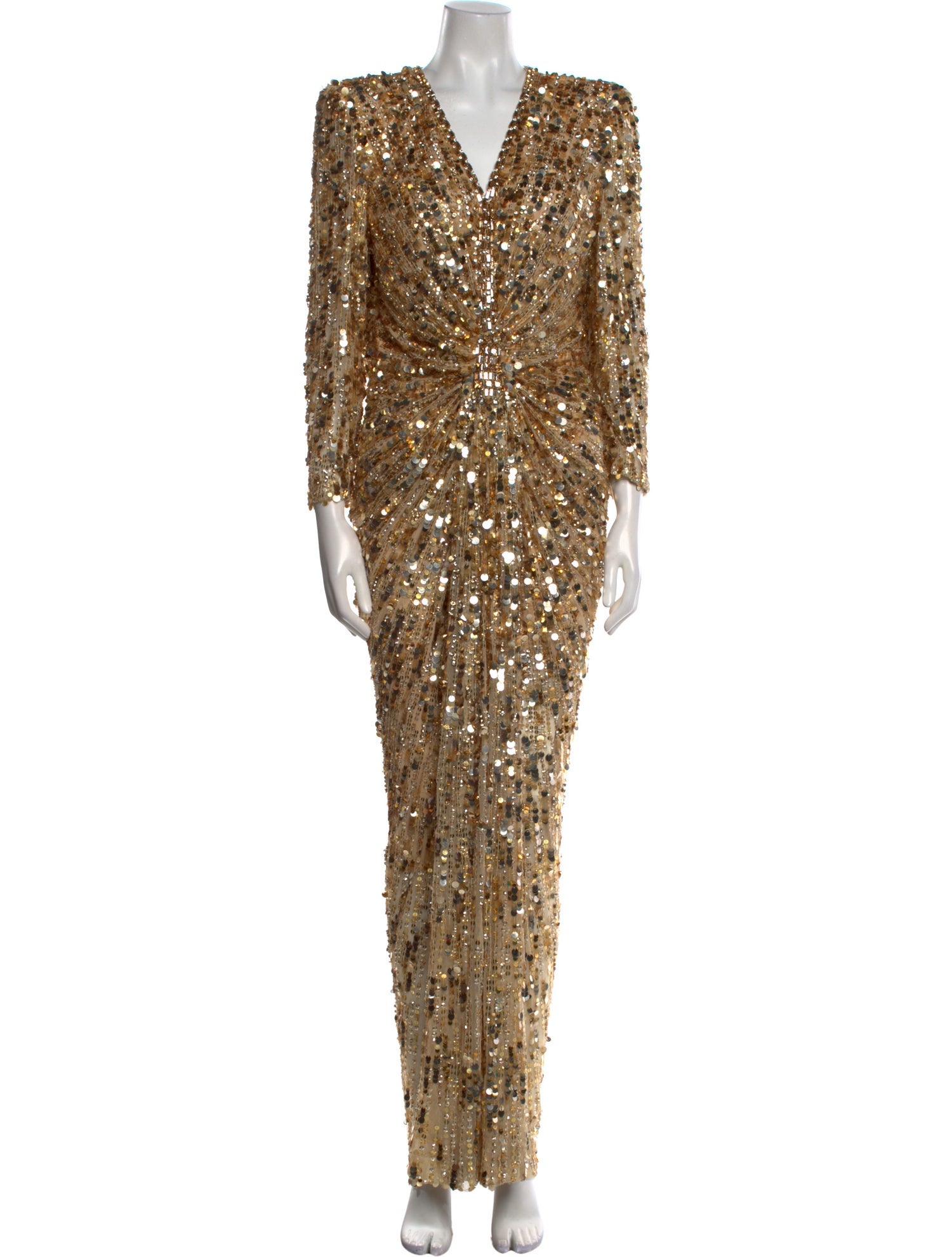 Jenny Packham V-Neck Long Dress