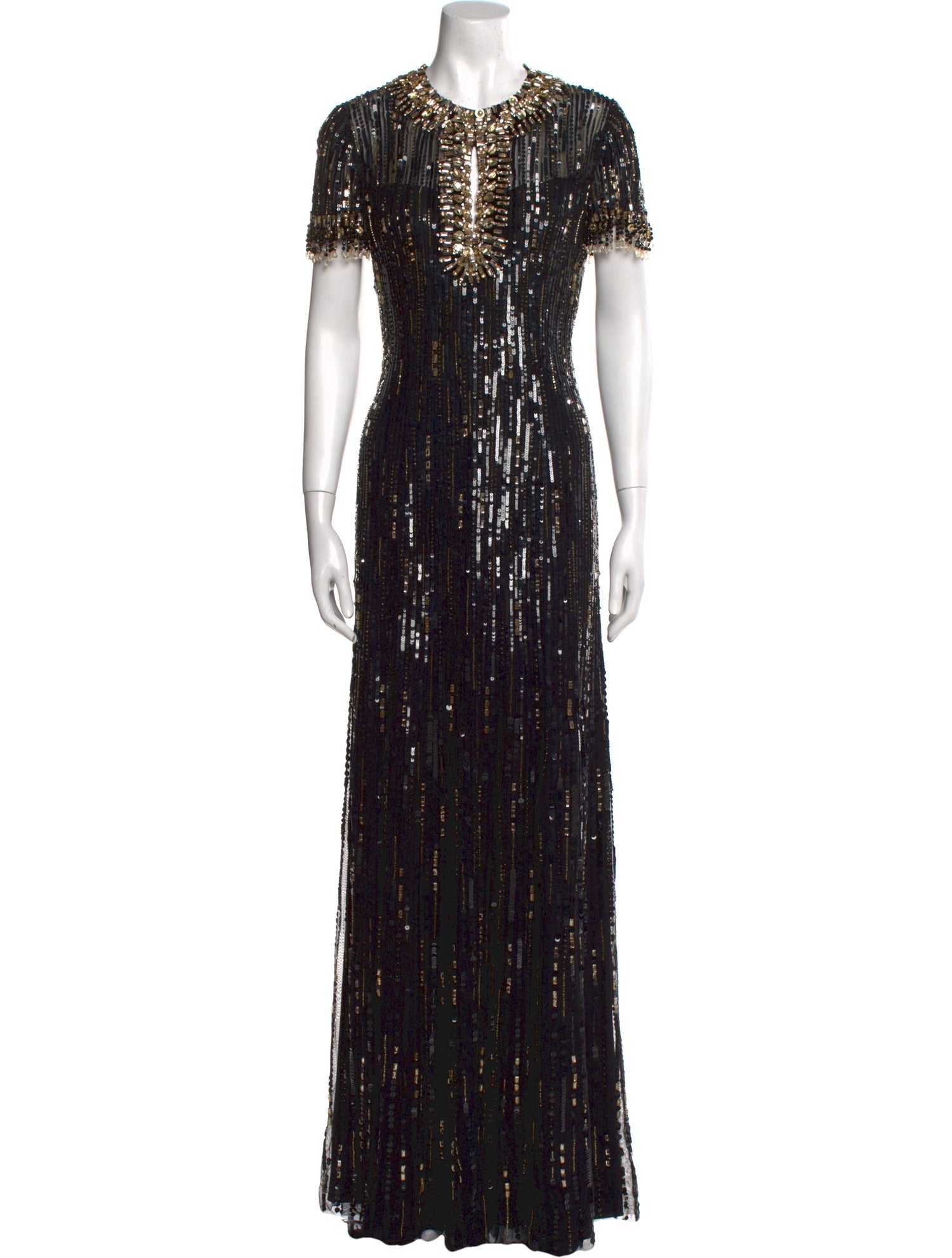 Jenny Packham Crew Neck Long Dress w/ Tags