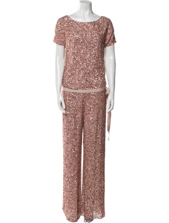 Jenny Packham Printed Sequin Embellishments Pant Set
