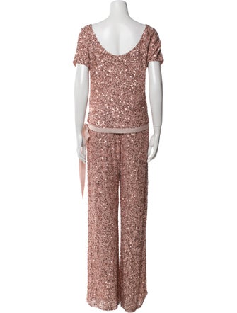 Jenny Packham Printed Sequin Embellishments Pant Set