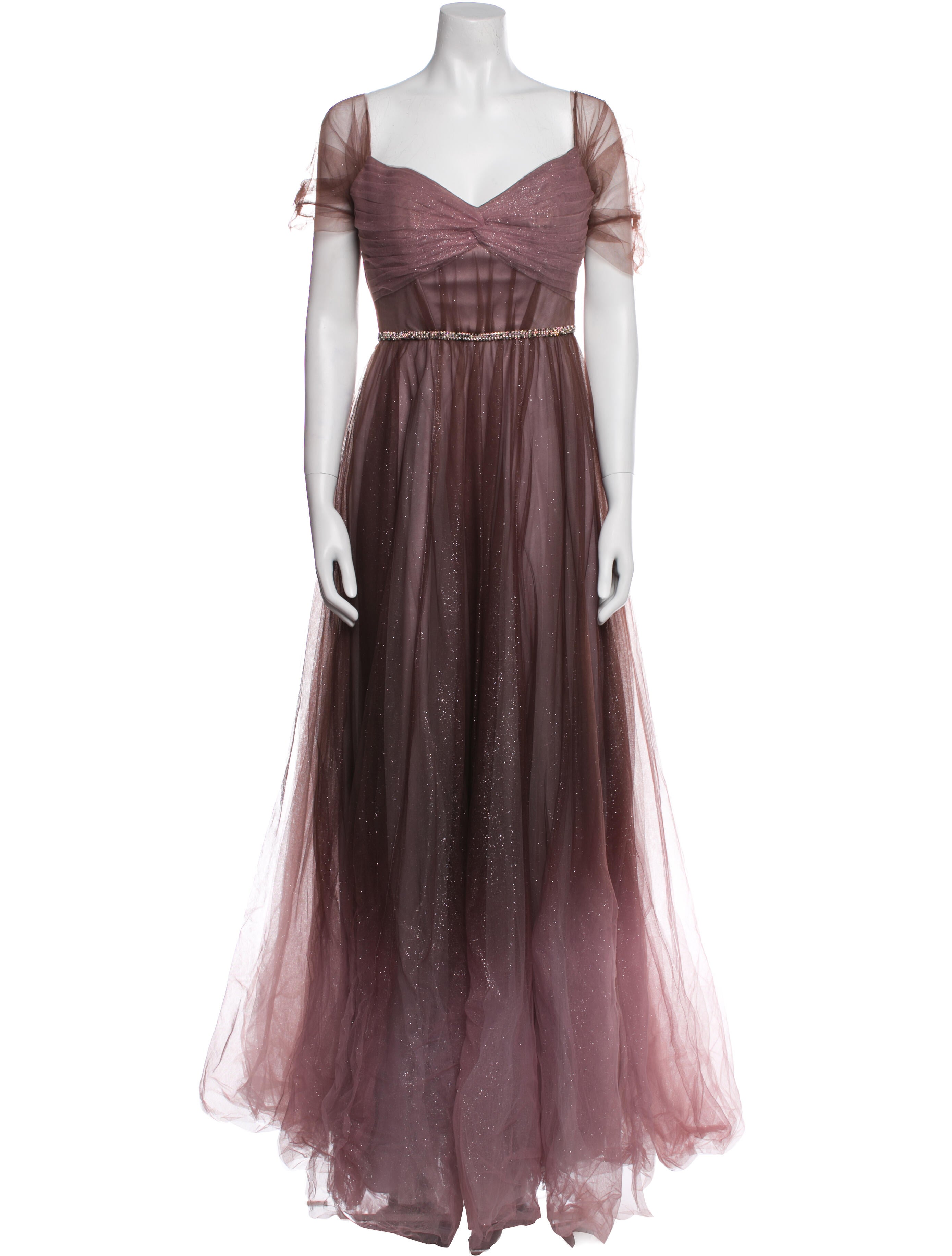 Jenny Packham Square Neckline Long Dress