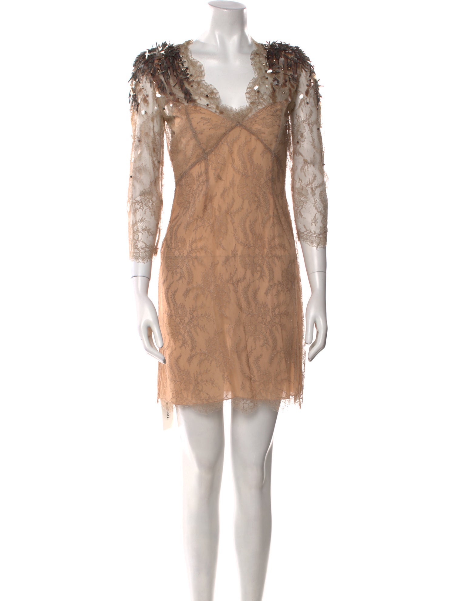 Jenny Packham Lace Pattern Mini Dress