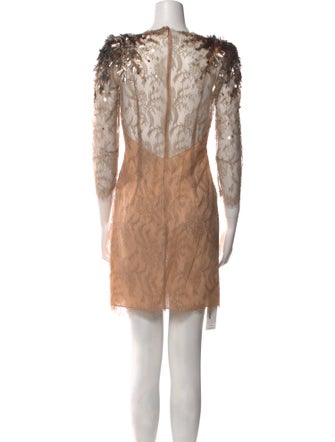 Jenny Packham Lace Pattern Mini Dress