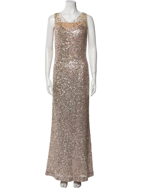 Jenny Packham Cowl Neck Long Dress
