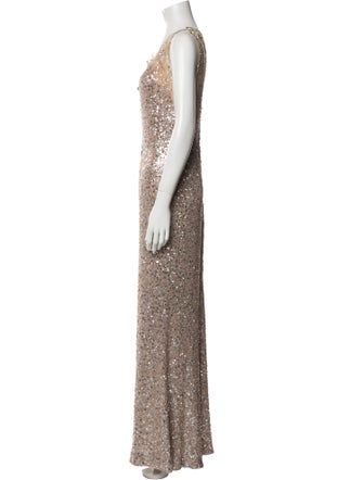 Jenny Packham Cowl Neck Long Dress