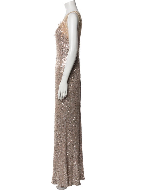 Jenny Packham Cowl Neck Long Dress