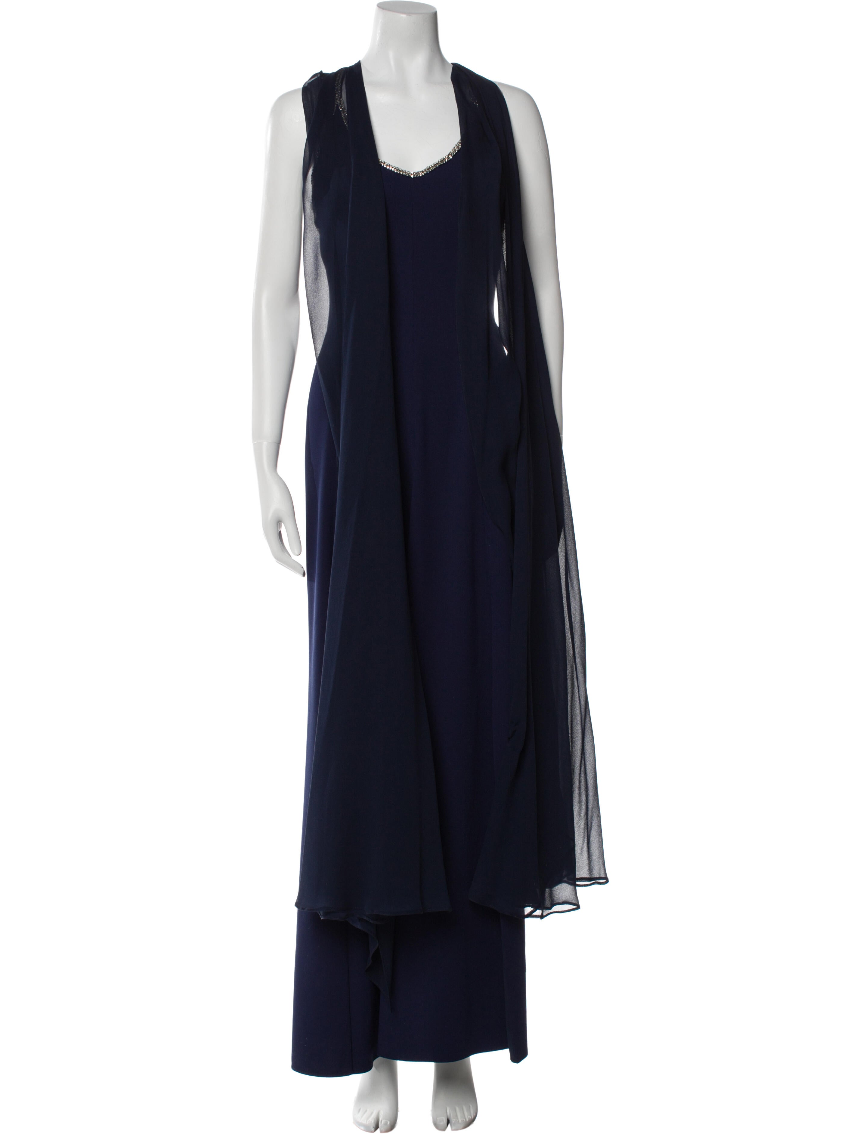 Jenny Packham Scoop Neck Long Dress