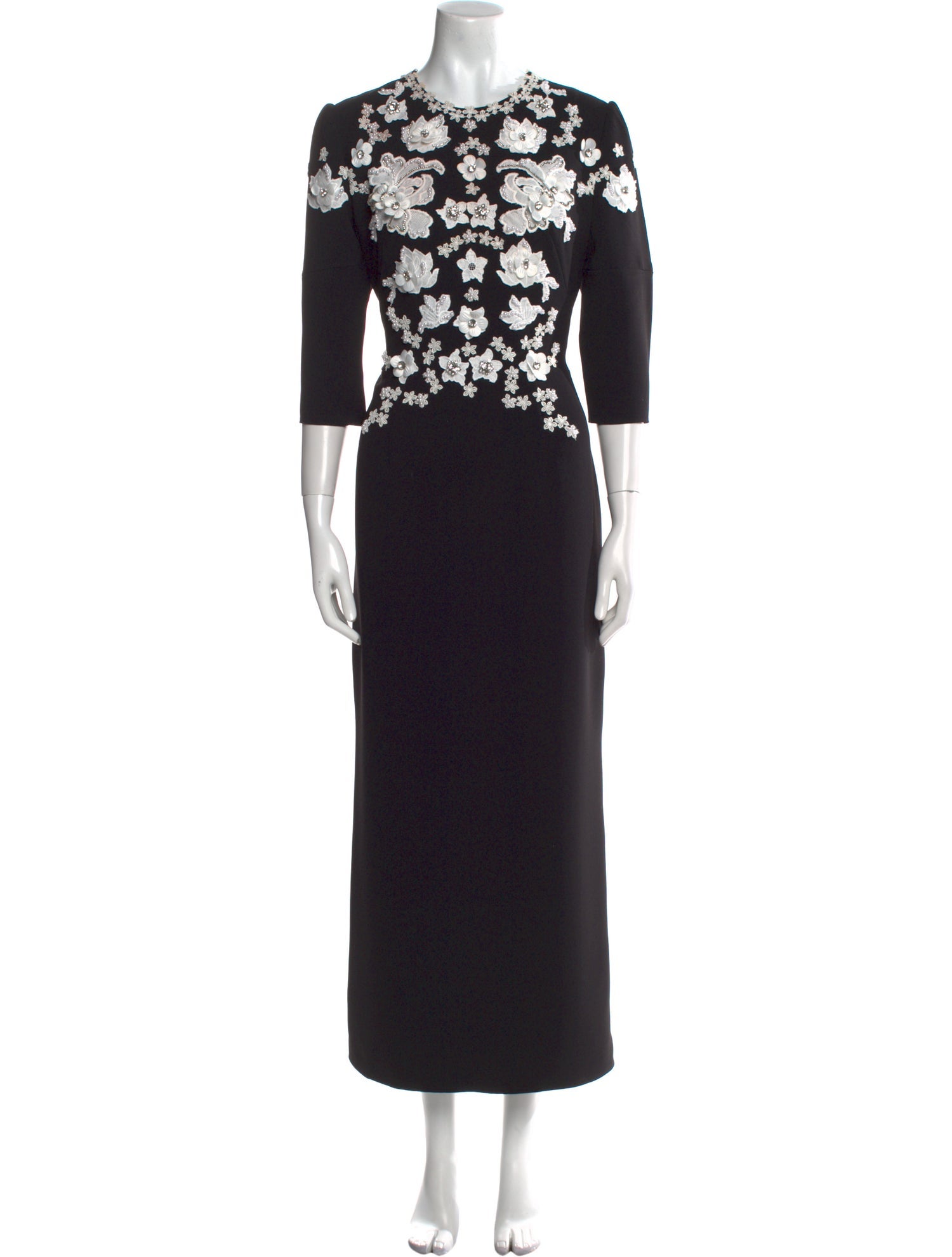 Jenny Packham Floral Print Long Dress