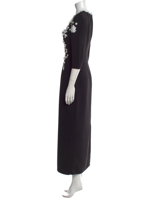 Jenny Packham Floral Print Long Dress