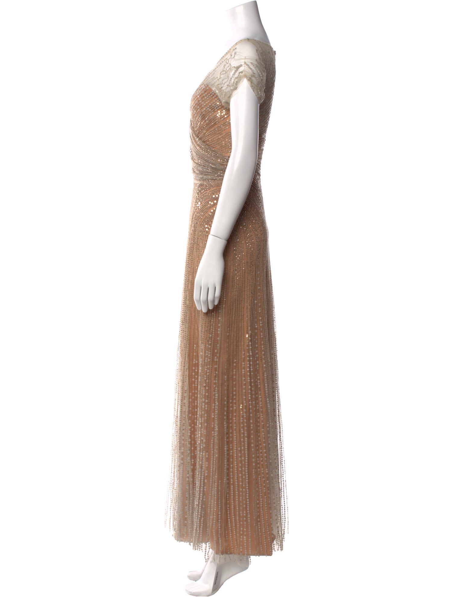 Jenny Packham V-Neck Long Dress