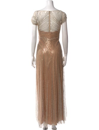 Jenny Packham V-Neck Long Dress