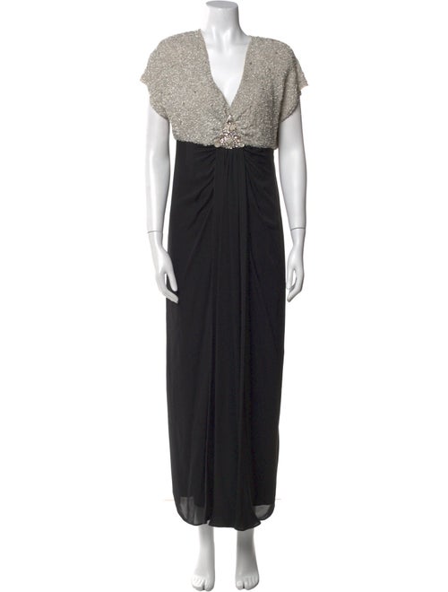 Jenny Packham V-Neck Long Dress