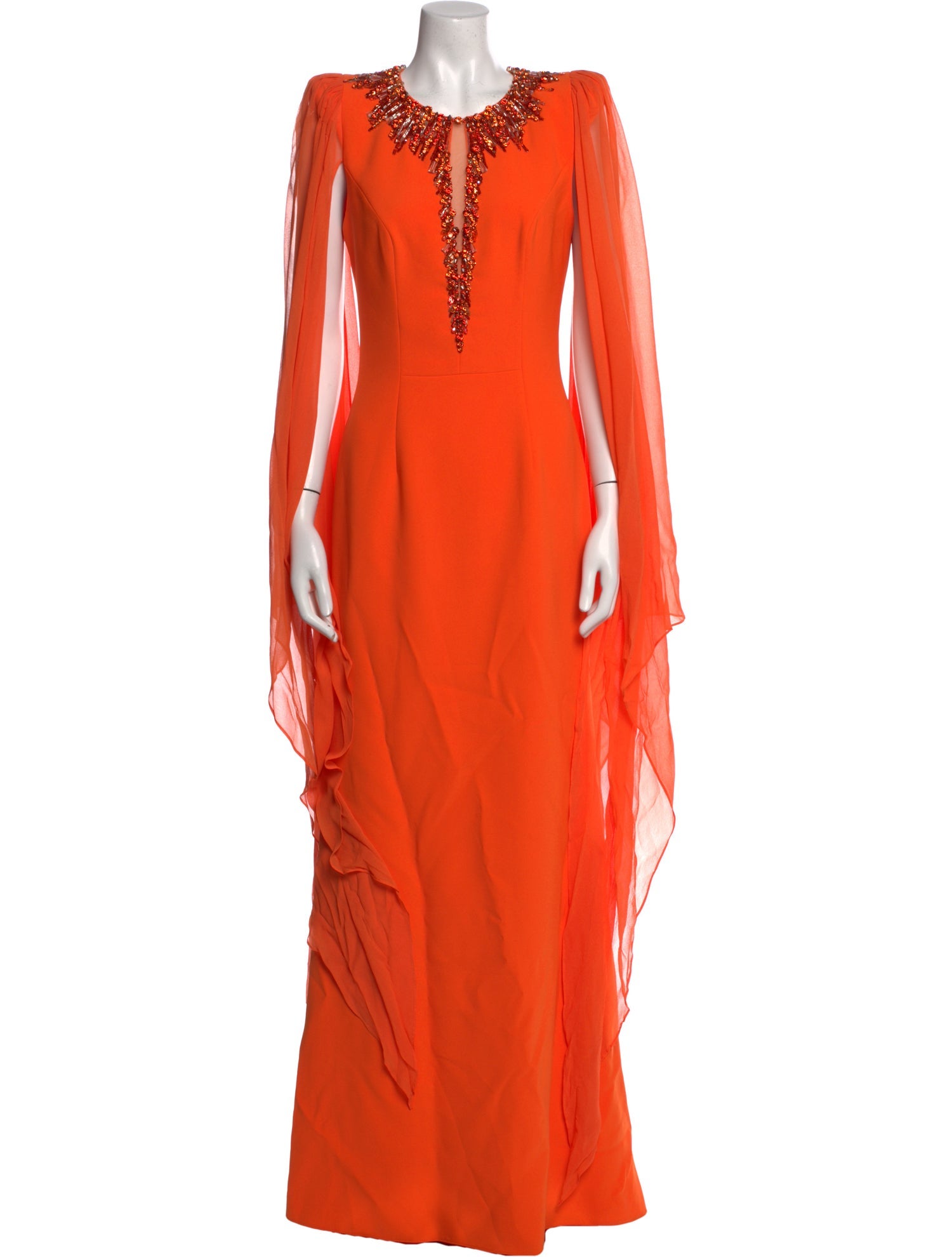 Jenny Packham Crew Neck Long Dress