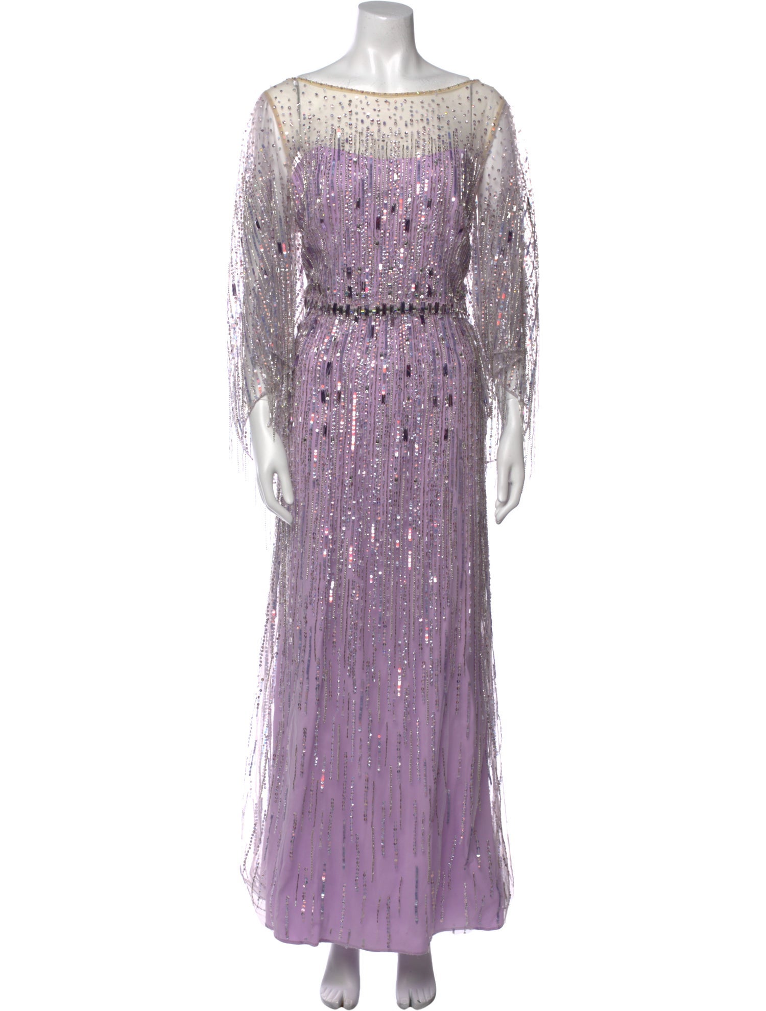 Jenny Packham Bateau Neckline Long Dress