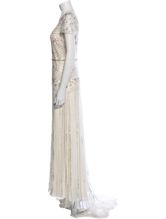 Jenny Packham Printed Long Dress