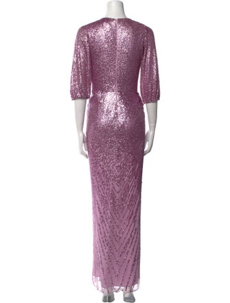 Jenny Packham V-Neck Long Dress