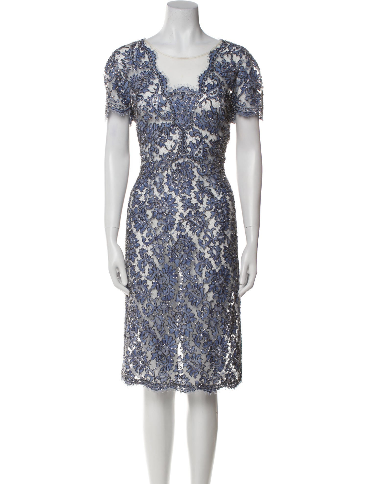 Jenny Packham Lace Pattern Knee-Length Dress