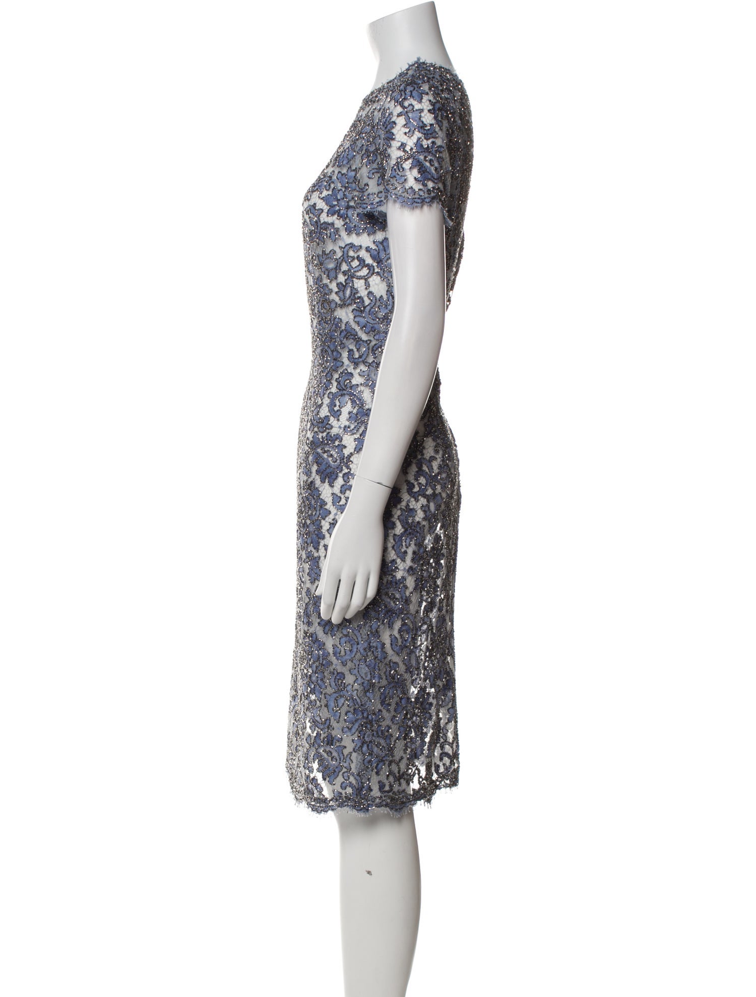 Jenny Packham Lace Pattern Knee-Length Dress