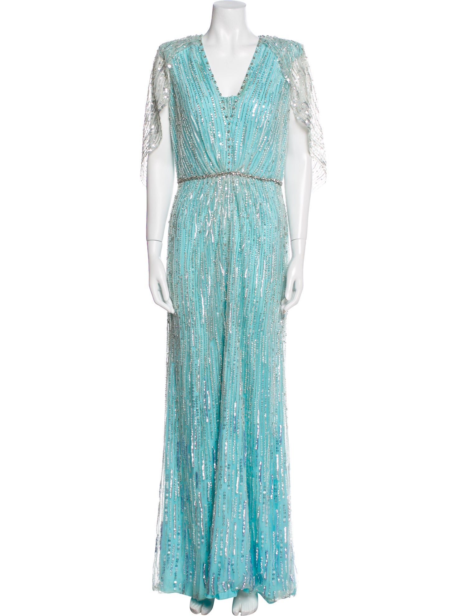 Jenny Packham V-Neck Long Dress