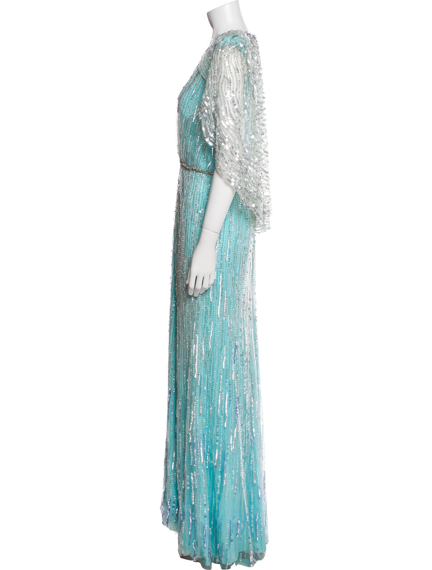 Jenny Packham V-Neck Long Dress