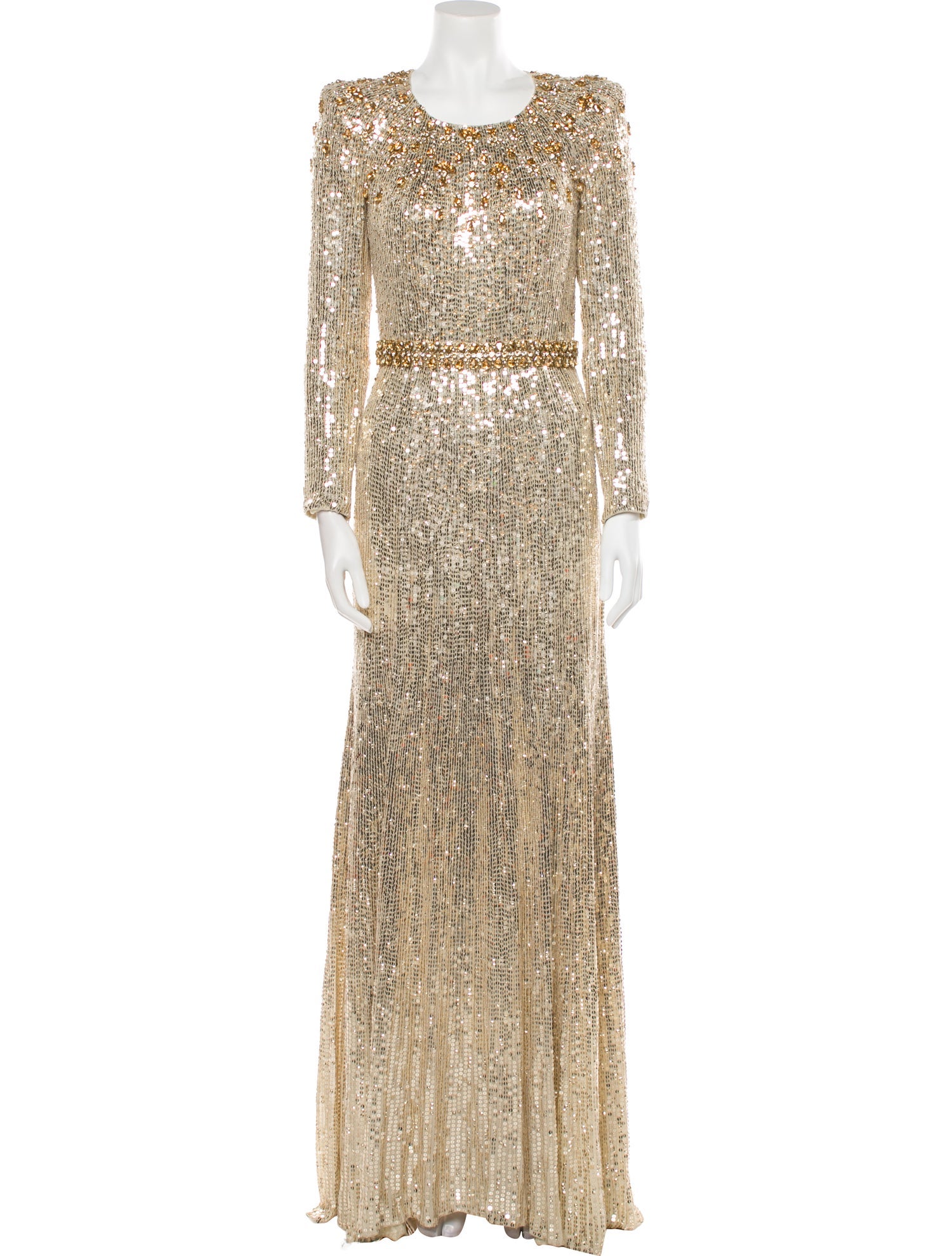 Jenny Packham Scoop Neck Long Dress