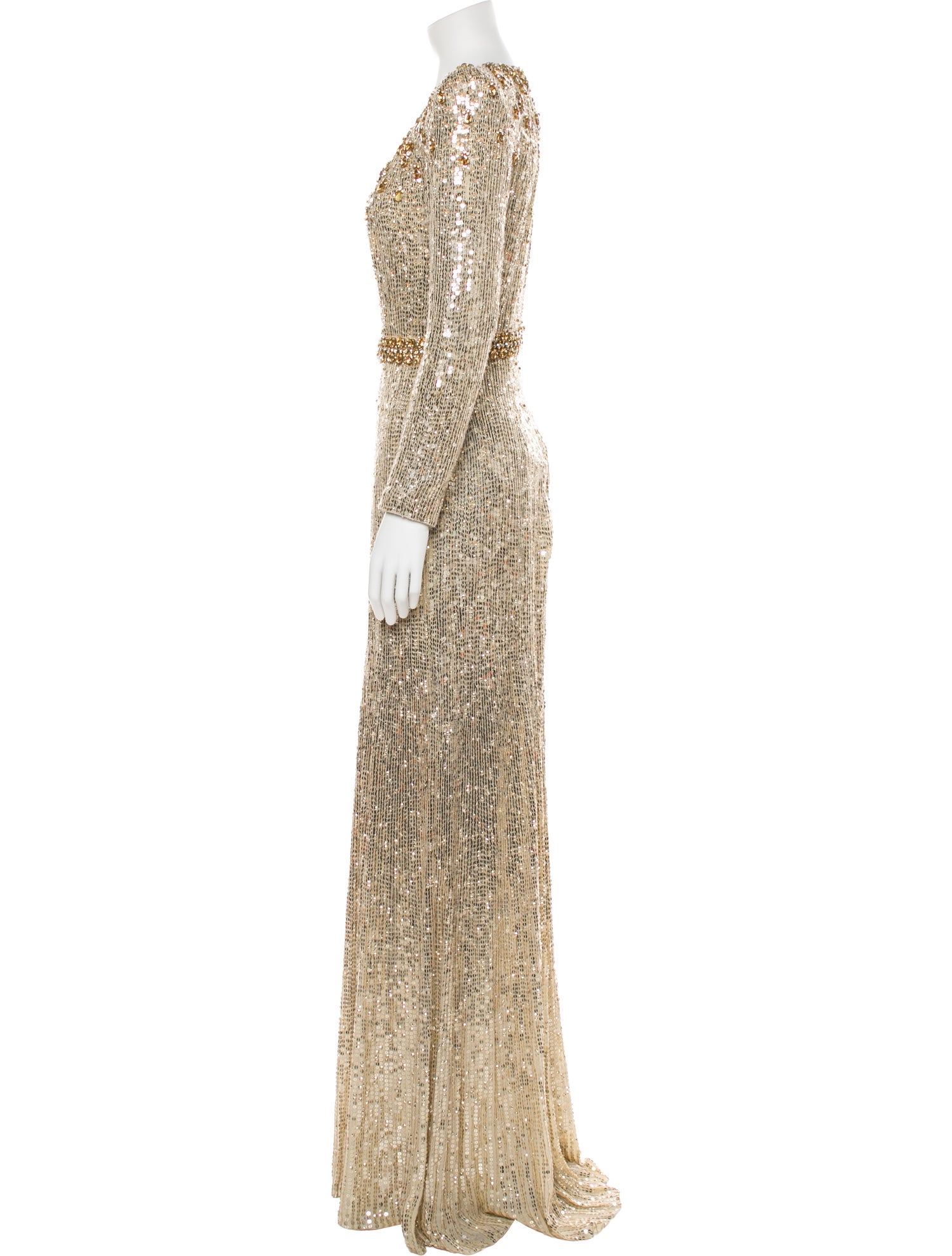 Jenny Packham Scoop Neck Long Dress