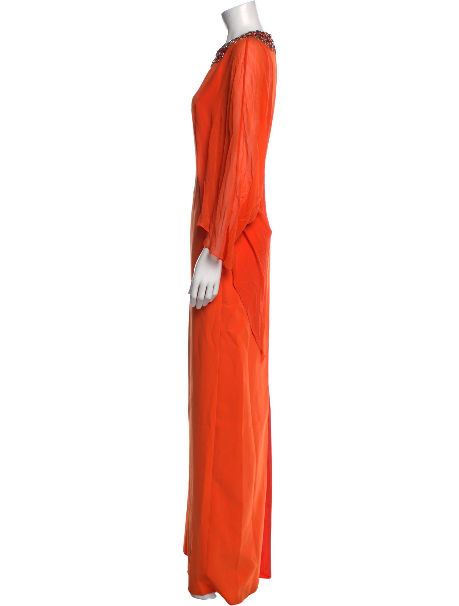 Jenny Packham Crew Neck Long Dress
