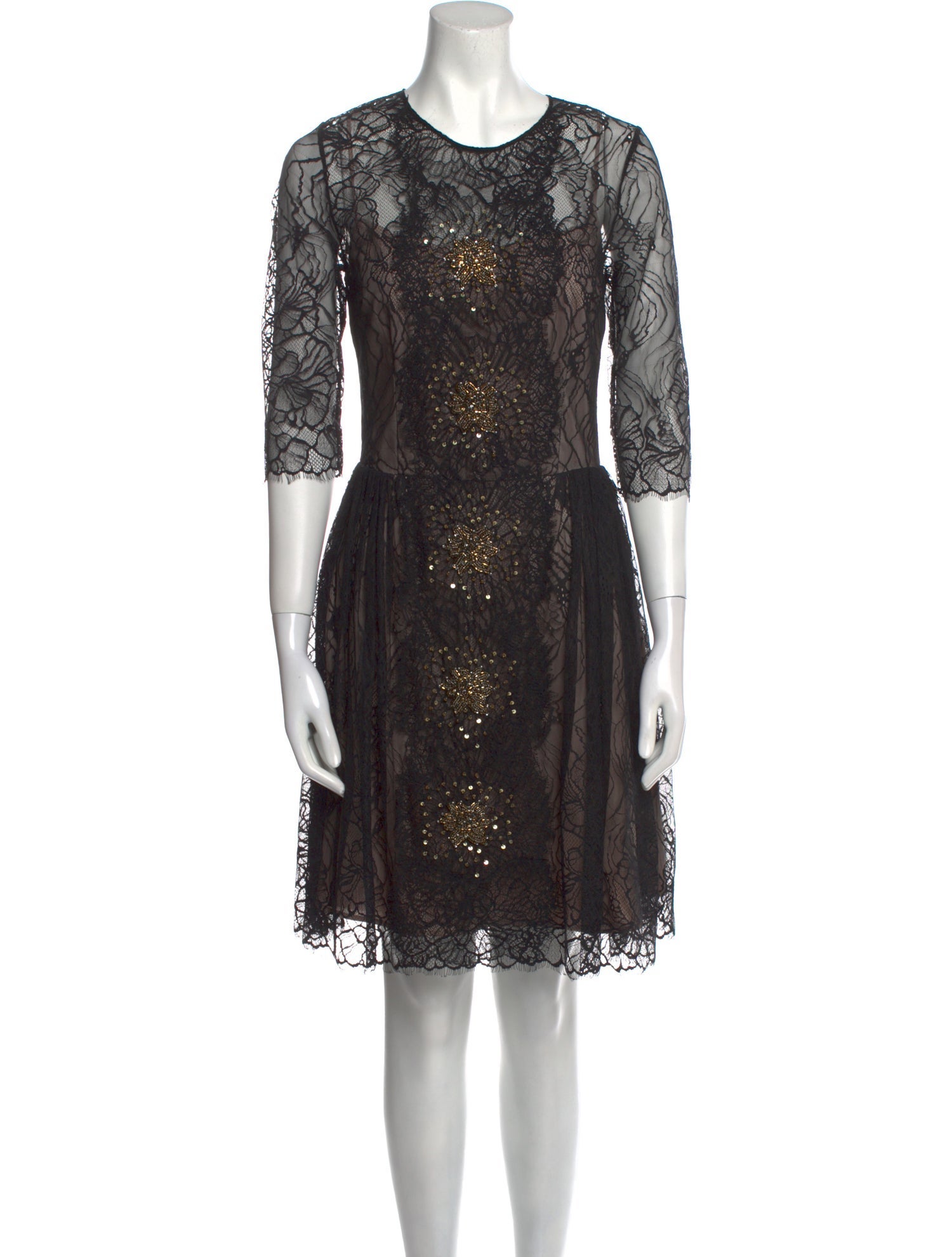 Nha Khanh Crew Neck Knee-Length Dress