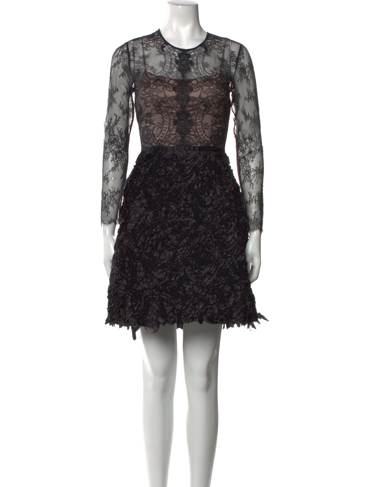 Nha Khanh Lace Pattern Mini Dress