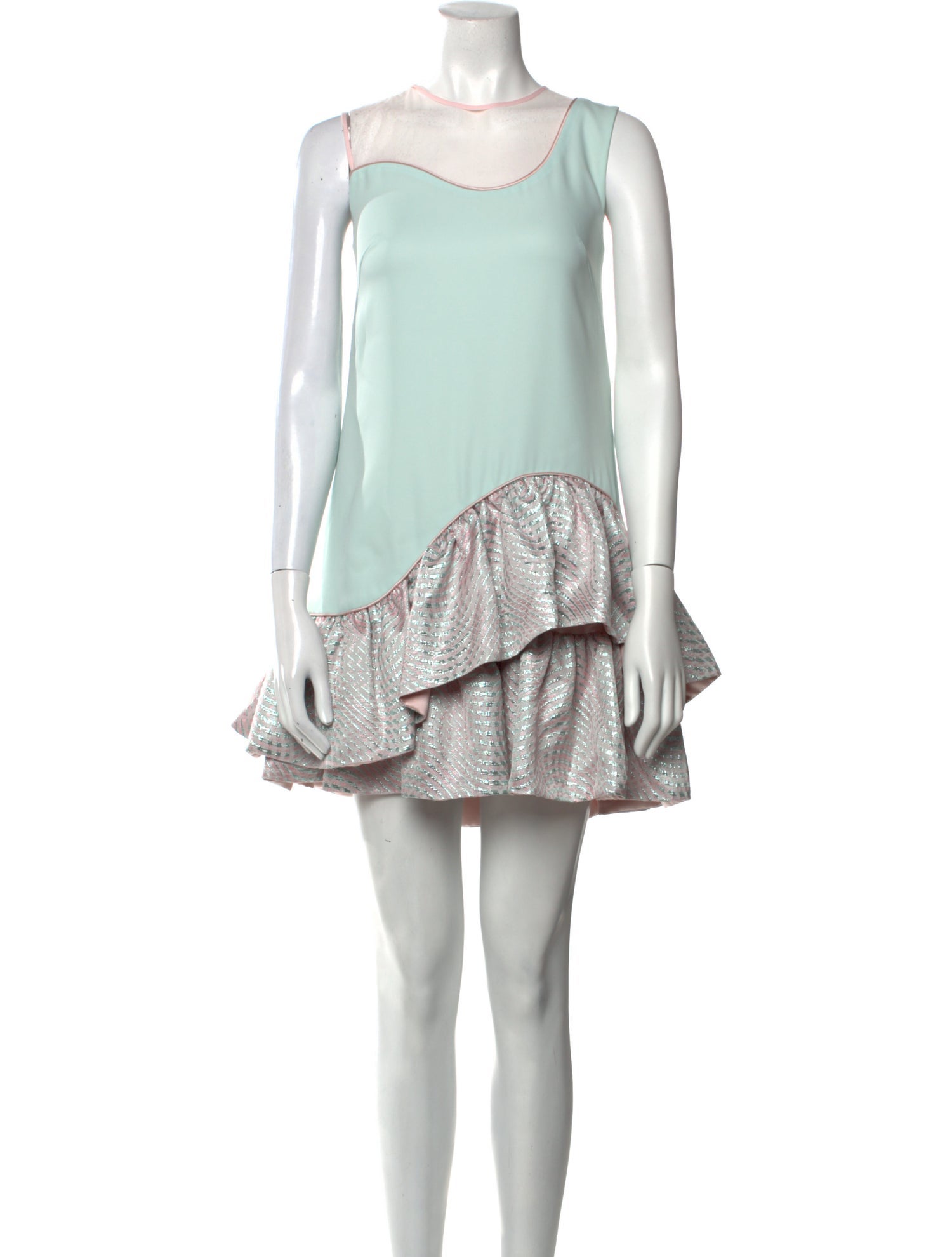 Nha Khanh Scoop Neck Mini Dress