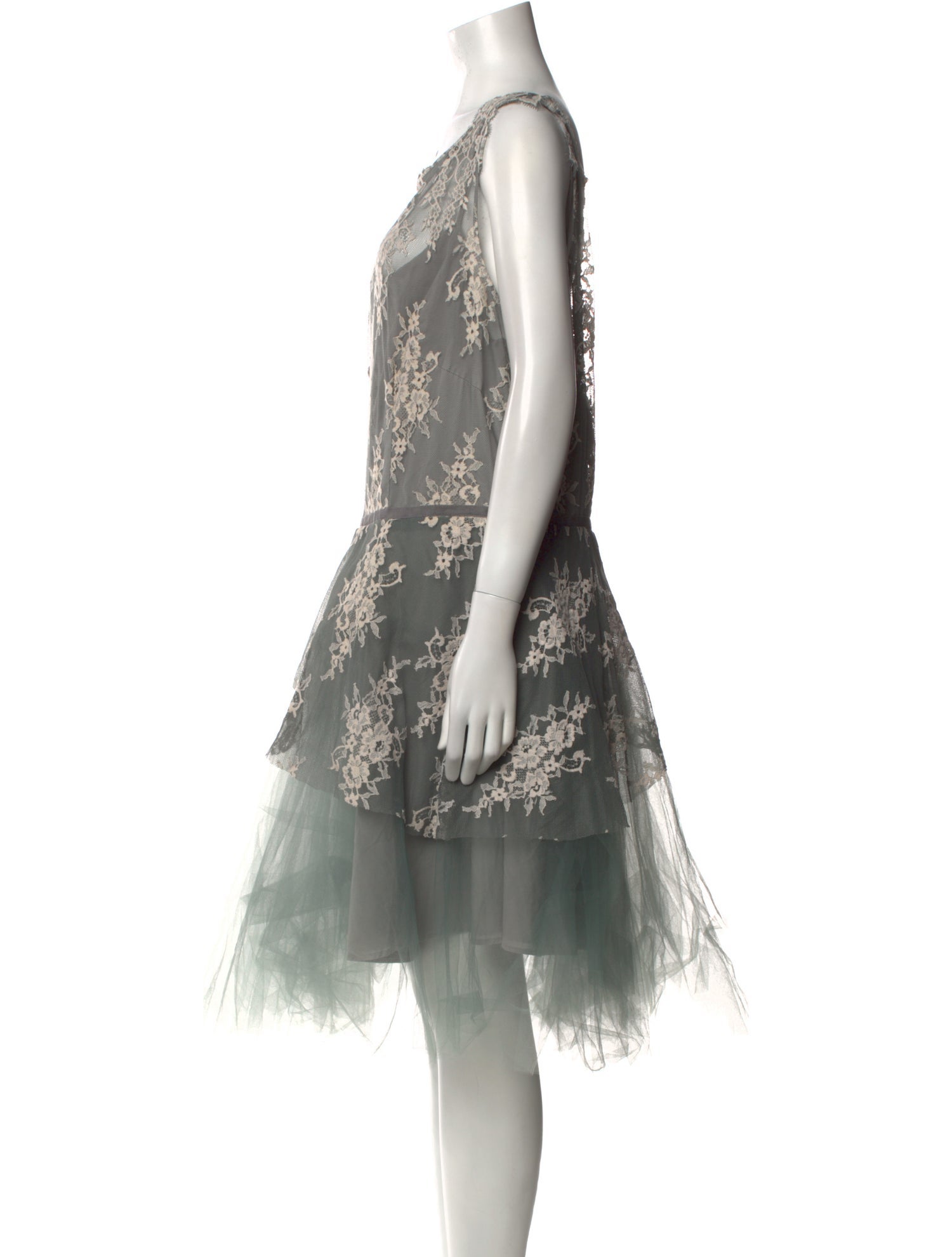 Nha Khanh Lace Pattern Midi Length Dress