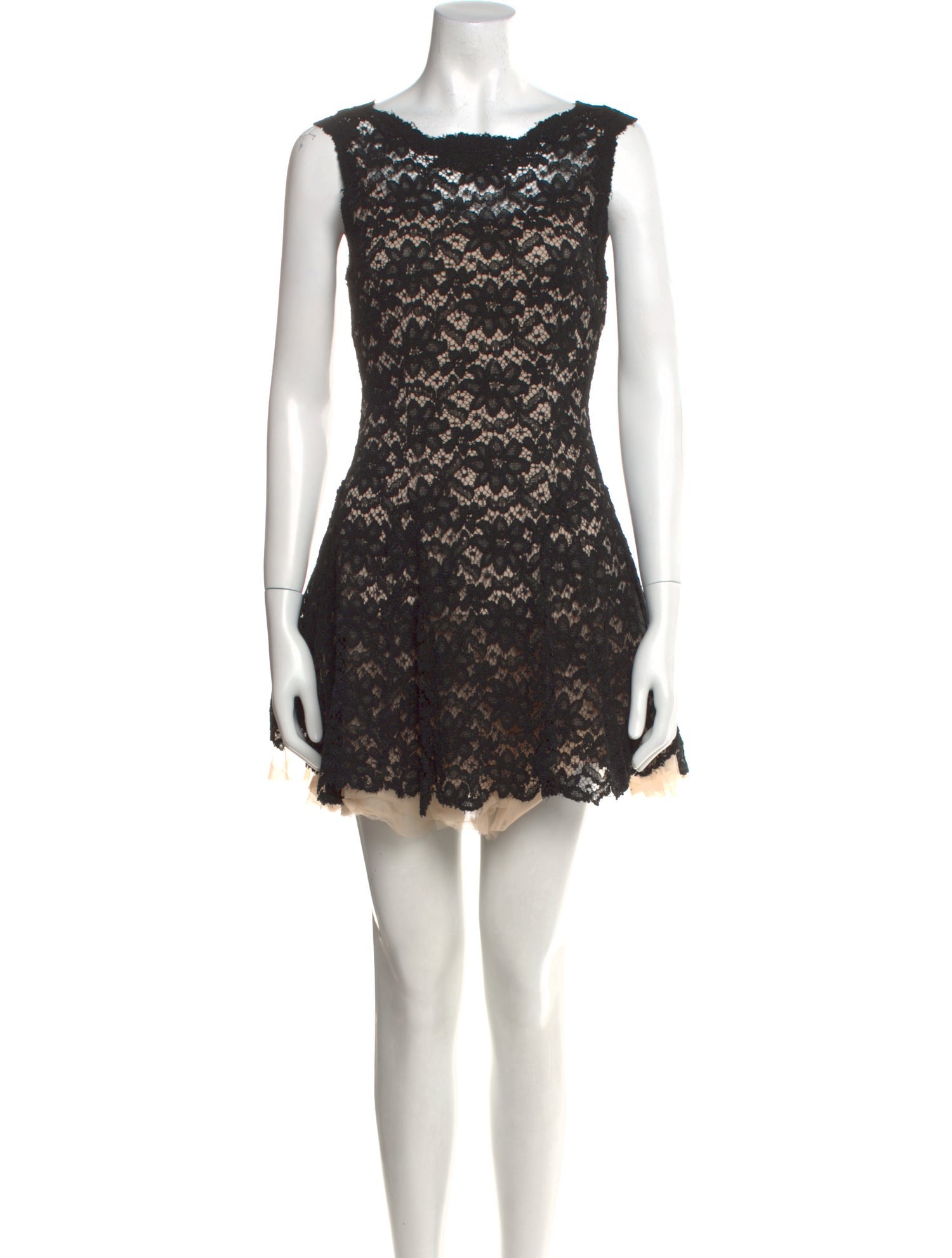 Nha Khanh Lace Pattern Mini Dress