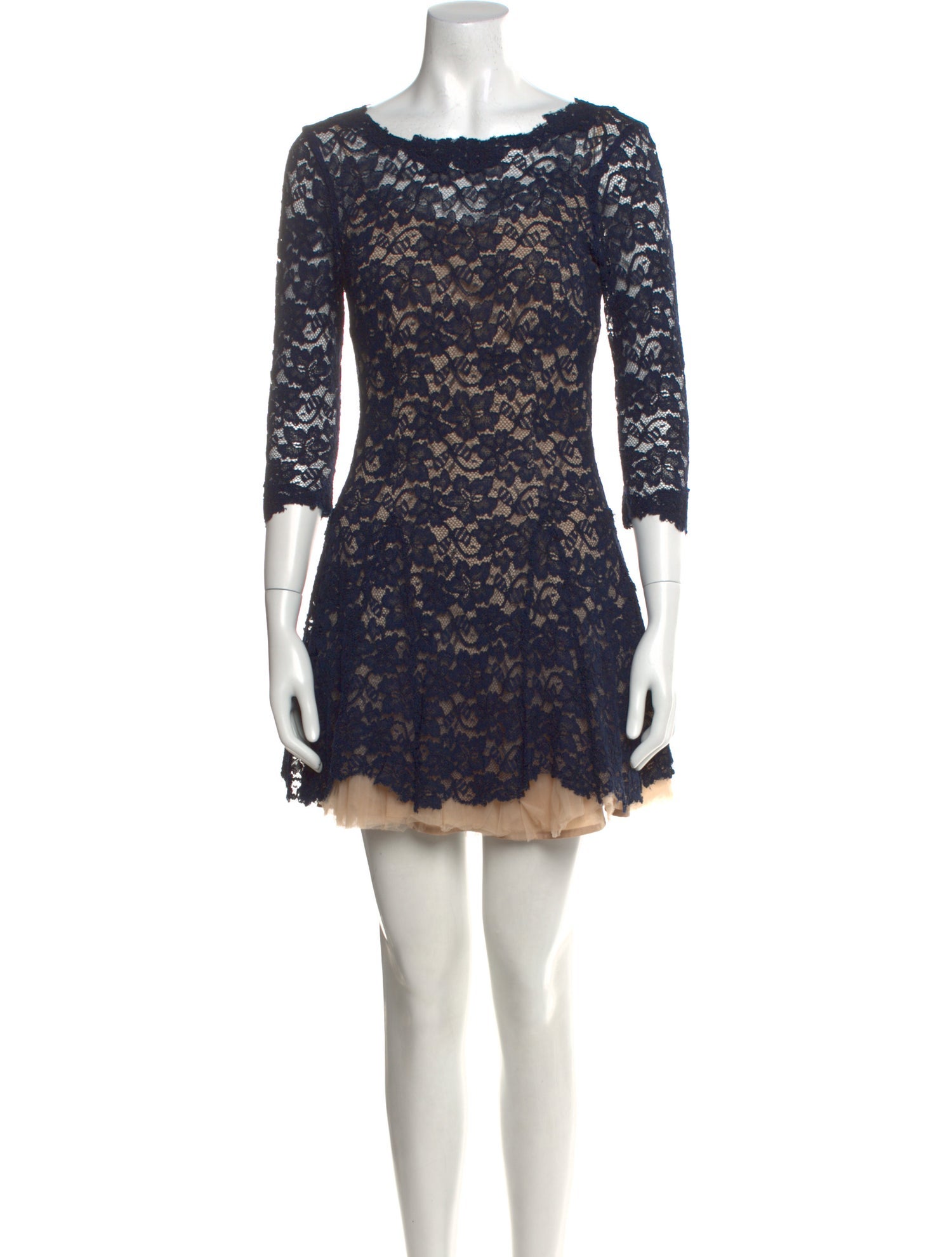 Nha Khanh Lace Pattern Mini Dress