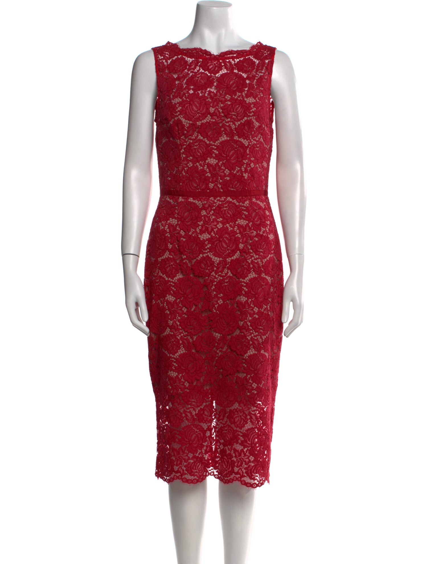 Nha Khanh Lace Pattern Midi Length Dress