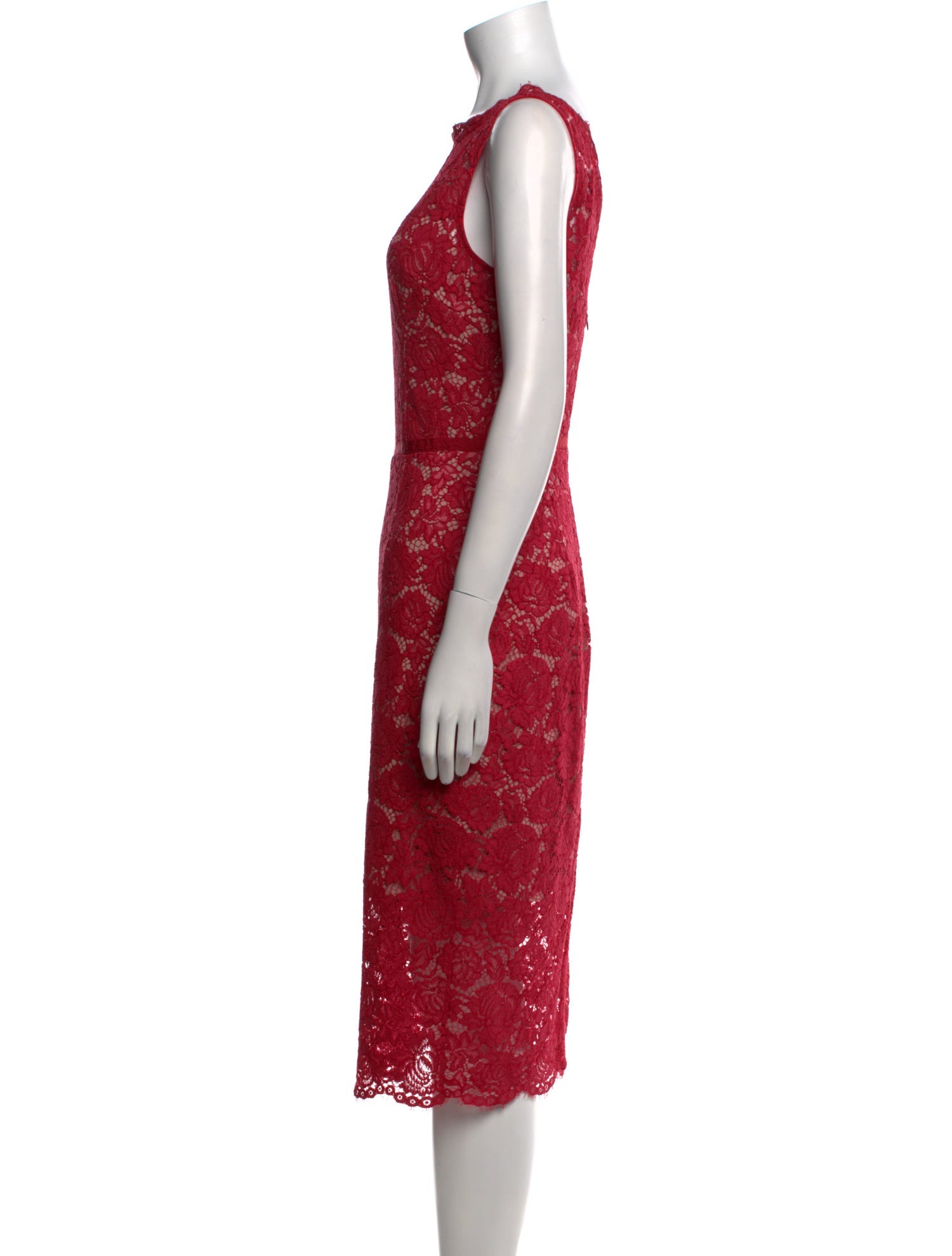 Nha Khanh Lace Pattern Midi Length Dress