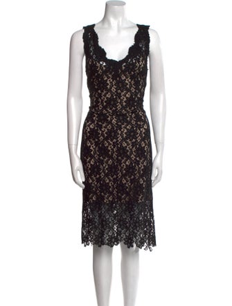 Nha Khanh Lace Pattern Midi Length Dress