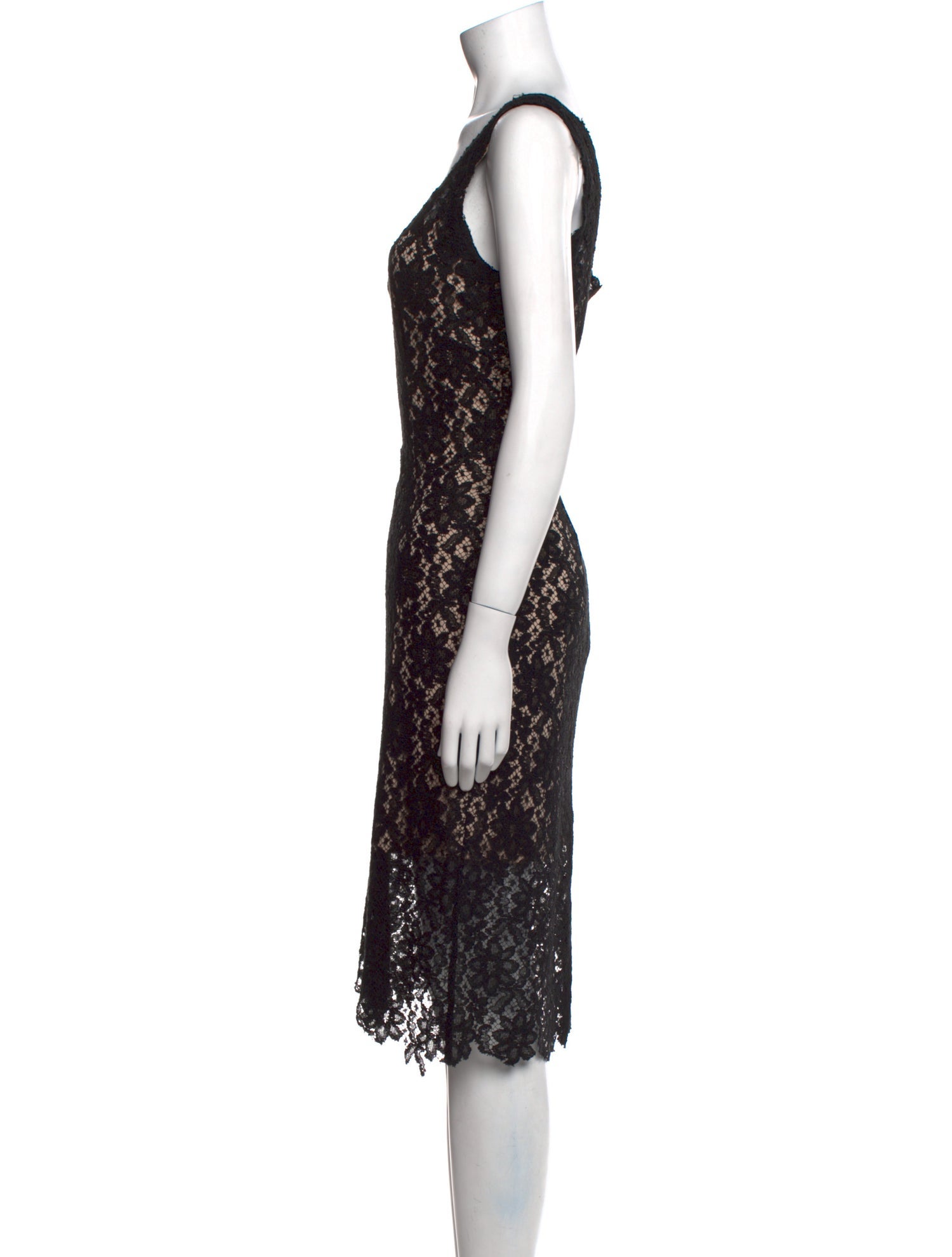 Nha Khanh Lace Pattern Midi Length Dress